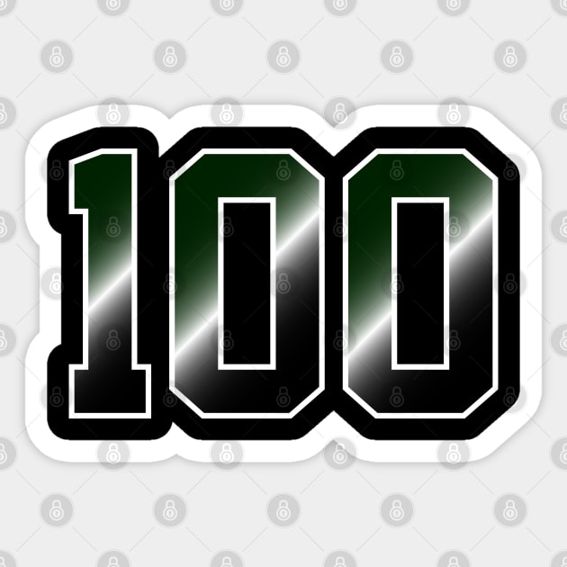 number 100 Sticker by Eric Okore